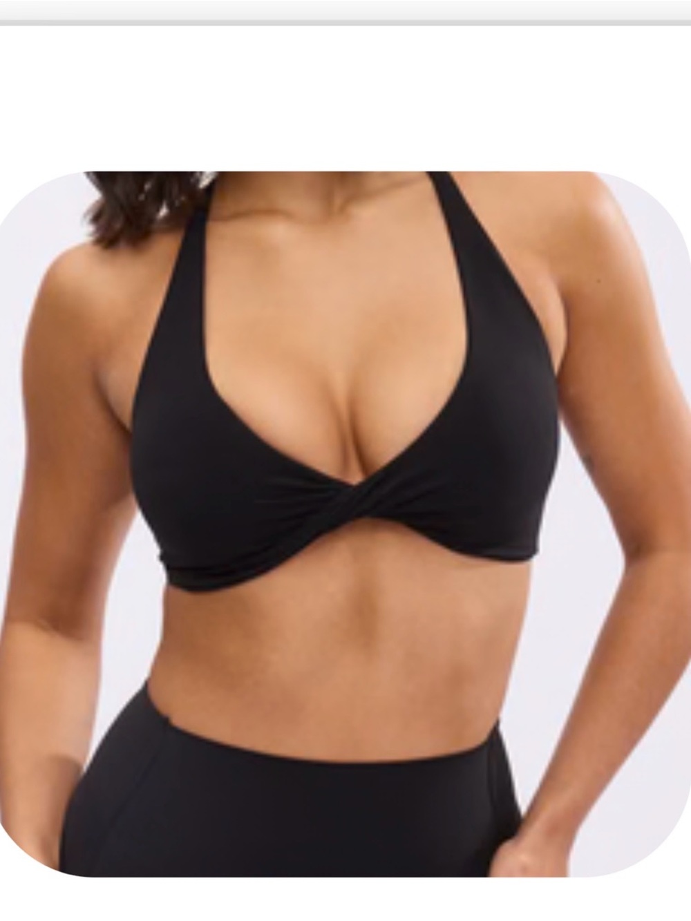BuffBunny Black Twist-Front Sports Bra
